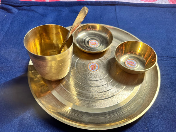 Brass –– Pooja offering plate set