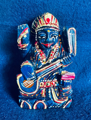 Lapis Lazuli –– Painted Sri Maha Saraswati ( energised and Blessed)