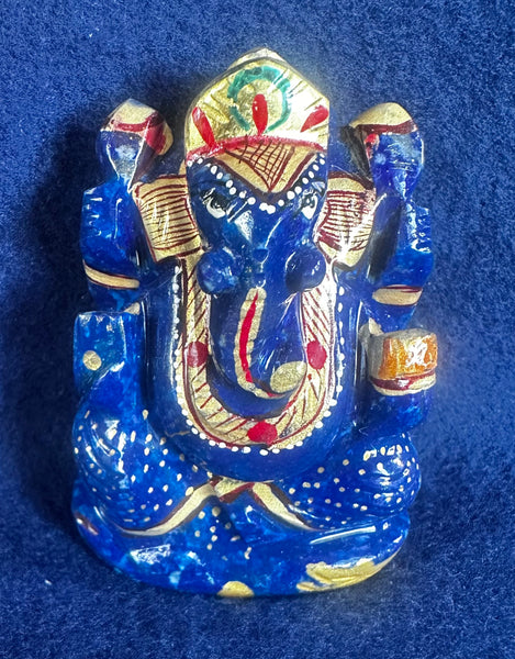 Lapis Lazuli –– Painted Sri Ganesha A ( energised and Blessed)
