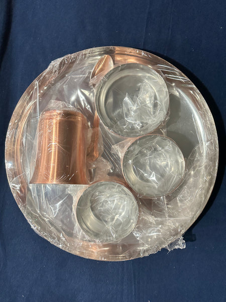 Copper –– Pooja offering plate set