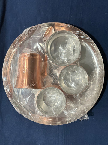 Copper –– Pooja offering plate set