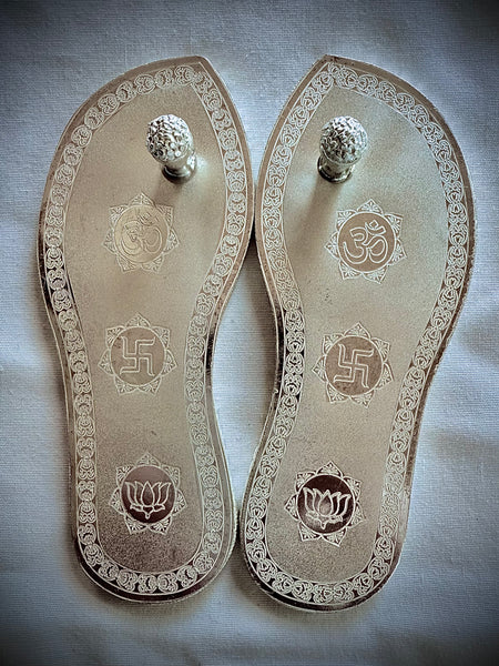 Energized Silver Guru Padukas (Med Size)– Blessed Prasadam