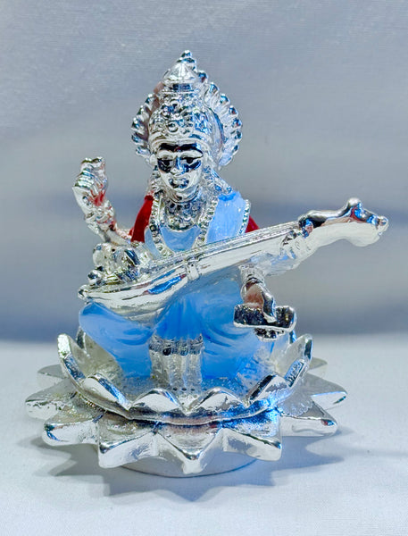 Saraswati Devi in Blue – Black Resin (Blessed)
