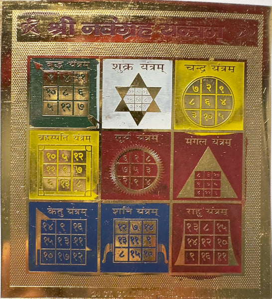Sri Navagraha yantra –– Brass