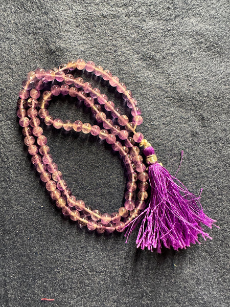 Amethyst Mala (108 Beads on Knotted Thread)