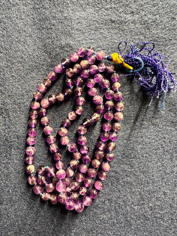 Amethyst Mala (108 Beads on Knotted Thread)