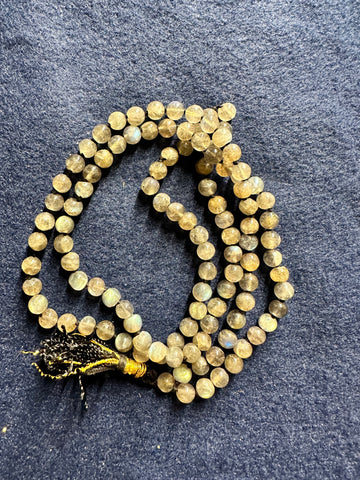 Labradorite Mala (108 Beads on Knotted Thread)