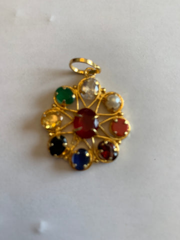 Navaratna Pendant – Plated