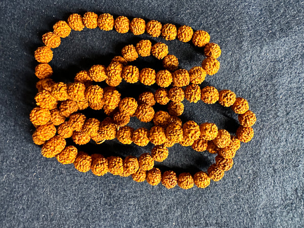 Thread Rudraksh Rudraksha Mala on cotton thread-108 beads - The Amma Store