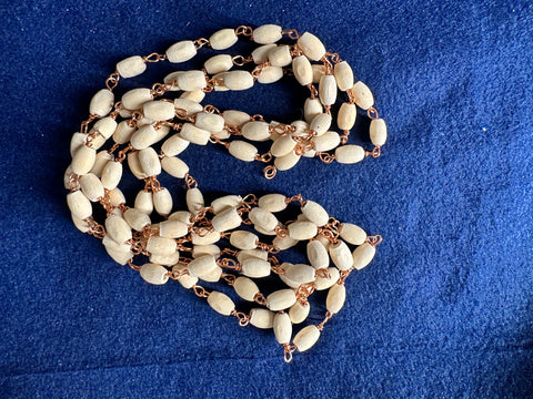 Tulsi Mala – Mala (108 Cylinder Beads with Copper Links– Long)