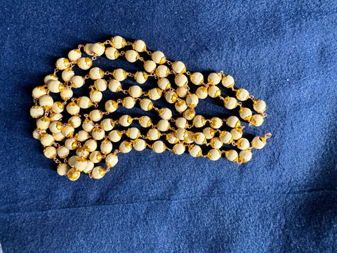 Tulsi Mala – Mala (108 Round Beads with Gold Caps and Links )