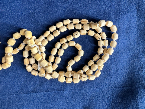 Tulsi Mala – Mala (108  cylinder shaped Beads knotted on White Cotton Thread)