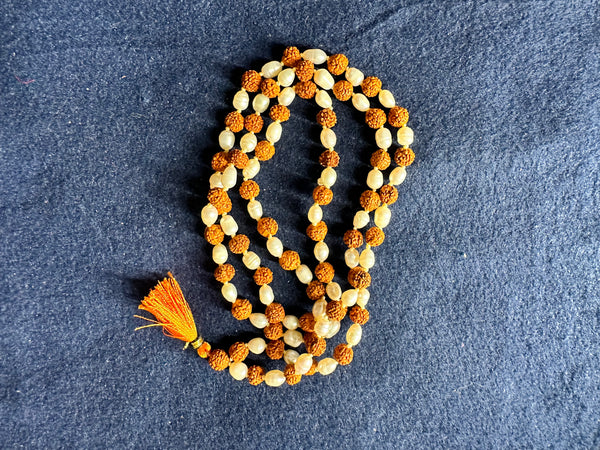 Red Sandalwood Mala On Knotted Cord - The Amma Shop