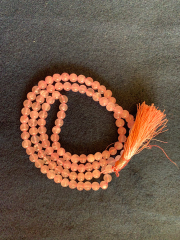 Rose Quartz Mala ( 7MM 108 Beads on Thread)