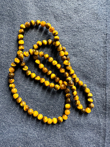 Tiger's Eye Mala (108 Beads on Knotted Thread)